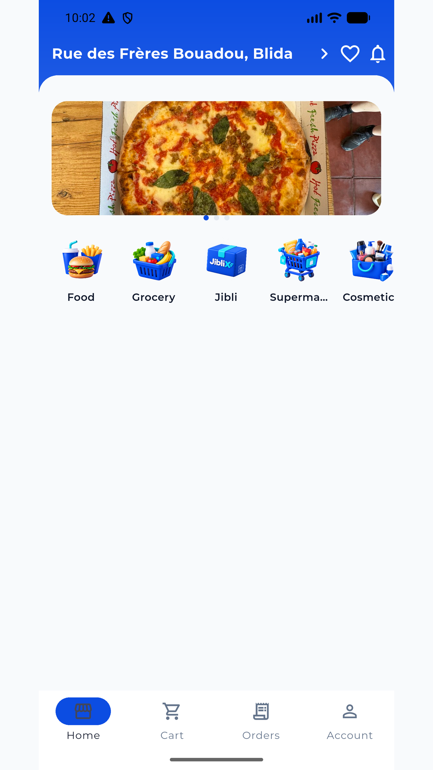 Store discovery screen showing categories and featured shops